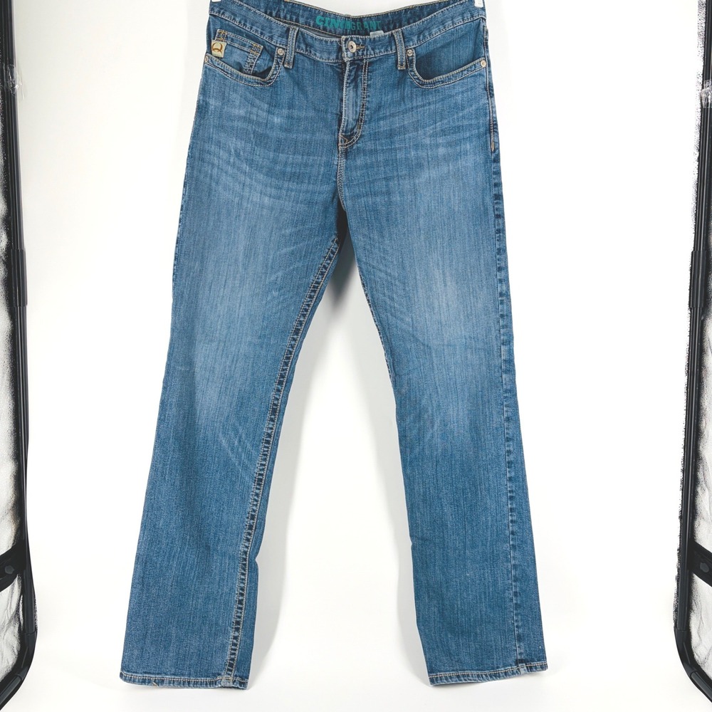Cinch Grant Jeans Mens 38x36 Relaxed Fit Medium Wash Denim Tall Western Cowboy
